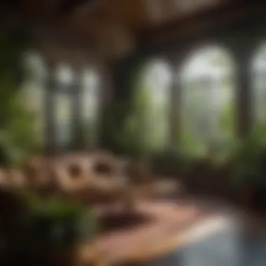 Indoor Environment Enhanced by Greenery An aesthetically pleasing indoor environment with various plants enhancing the decor.
