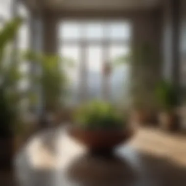 Tranquil Space with Indoor Plants for Wellness A serene space featuring an assortment of indoor plants, promoting wellness and tranquility.