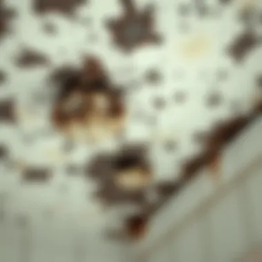 Identifying Mold Infestation Close-up of a mold-infested bathroom ceiling