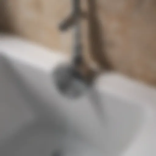 Clogged bathtub drain with water accumulation