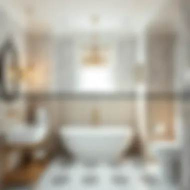 Aesthetic bathroom design with tile overlays