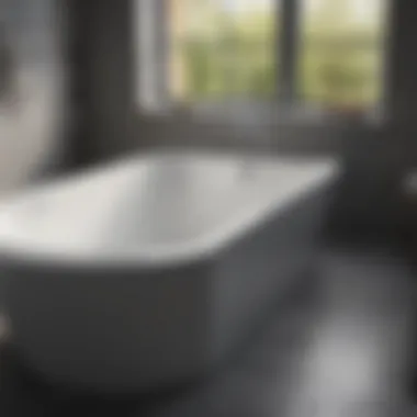 Aesthetically pleasing bathtub with a modern spout extension.