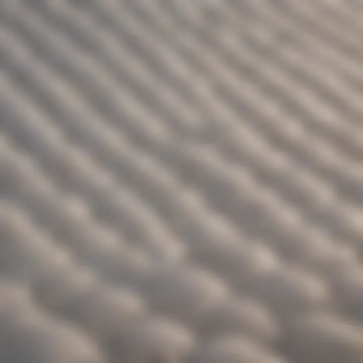 A close-up view of an air mattress showcasing its surface texture and design.