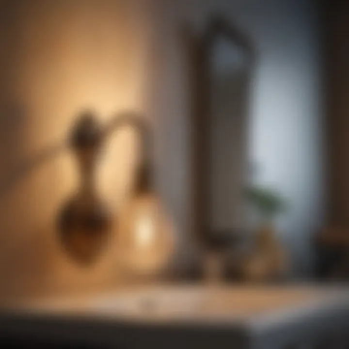 Vintage-inspired bathroom vanity light with warm tones