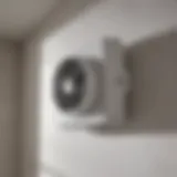 Modern bathroom exhaust fan in action