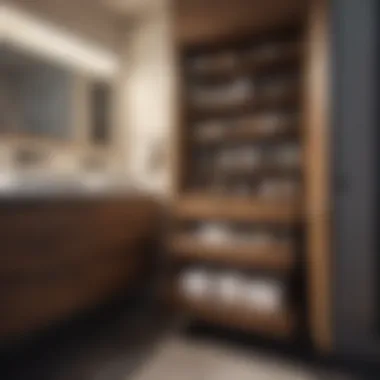 Organized space inside a bathroom cabinet