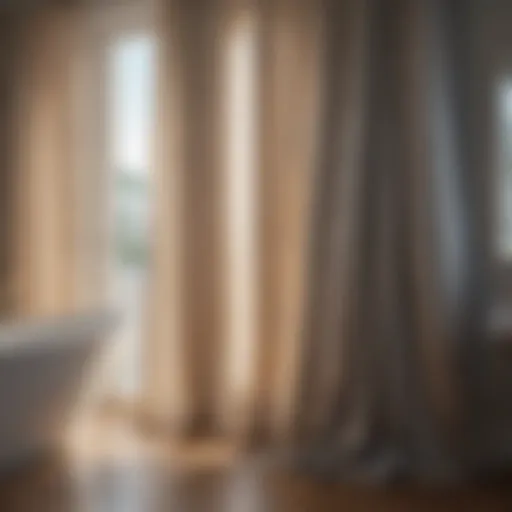 Elegant sheer bathroom curtains allowing soft light