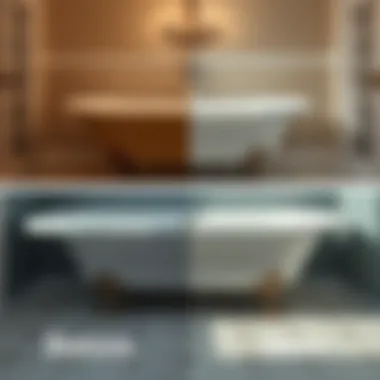 Transformation Journey: Before and After Refinishing Before and after comparison of a bathtub transformation