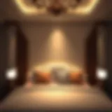 Elegant LED bed lights illuminating a cozy bedroom