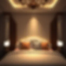 Elegant LED bed lights illuminating a cozy bedroom