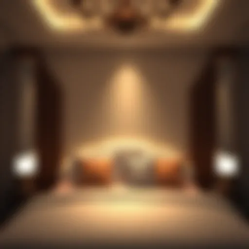 Elegant LED bed lights illuminating a cozy bedroom