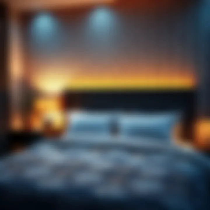 Different styles of LED lights enhancing bedroom decor