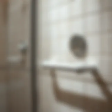 Secure suction cup grab bar on a tiled shower wall