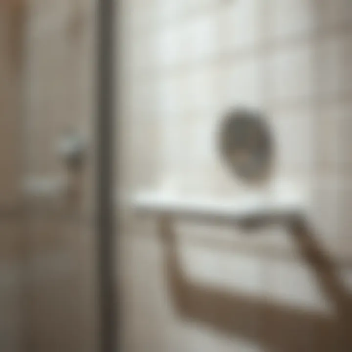 Secure suction cup grab bar on a tiled shower wall