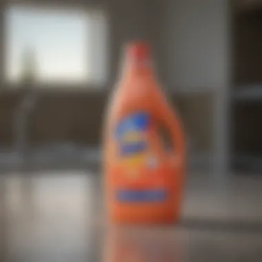 A close-up of a bottle of laundry detergent with color-safe features