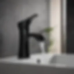 Stylish black single handle bathroom faucet with modern design