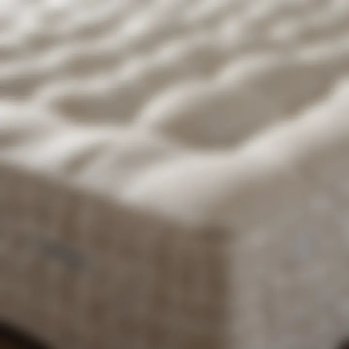 Close-up of sustainable materials used in Boll and Branch mattresses