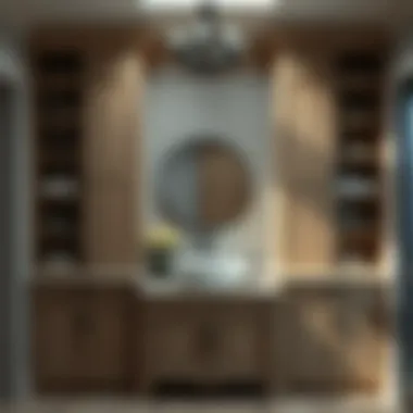 Rustic style built-in cabinetry with natural wood finish