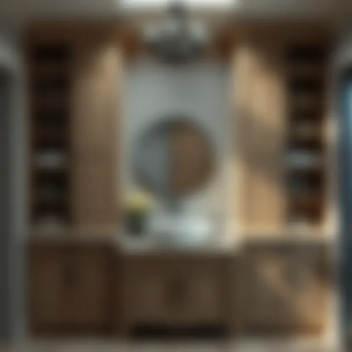 Rustic style built-in cabinetry with natural wood finish