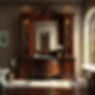 Luxurious Wooden Bathroom Cabinet Luxurious wooden bathroom cabinet with ornate detailing and rich finish