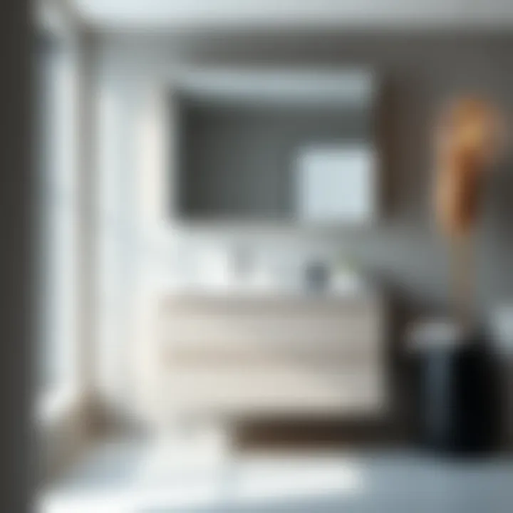 Sleek Modern Bathroom Cabinet Sleek modern bathroom cabinet showcasing clean lines and minimalistic design