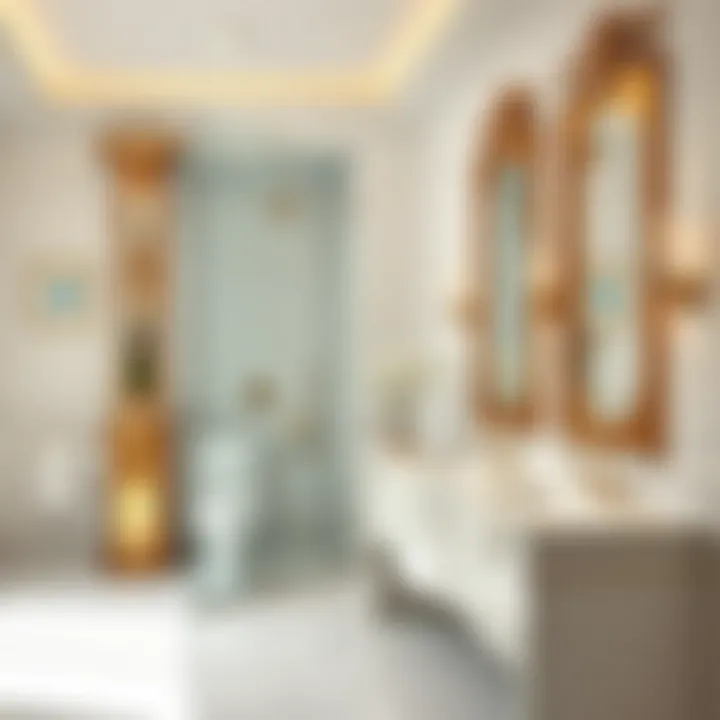 A Luxurious Bathroom Retreat Stylish bathroom featuring Carrara marble vanity
