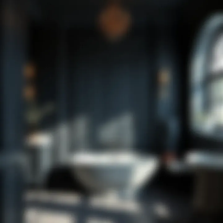 Charcoal Luxury: A Modern Approach Luxurious bathroom with deep charcoal walls and modern fixtures