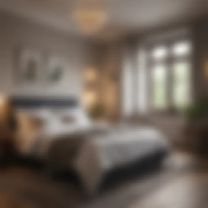 A cozy bedroom with optimal humidity levels illustrated