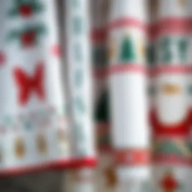Festive Towel Patterns Close-up of festive towel patterns featuring holiday motifs