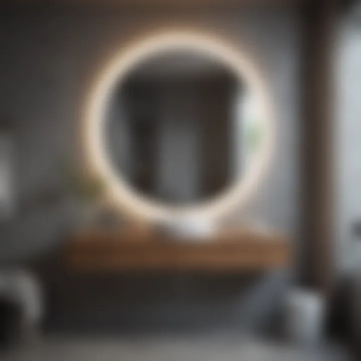 Circular bathroom mirror with storage providing functionality and visual appeal