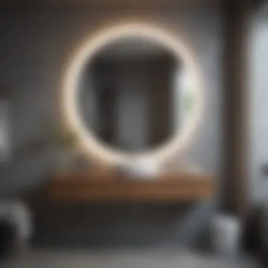 Functional Aesthetic of Circular Mirror with Storage Circular bathroom mirror with storage providing functionality and visual appeal