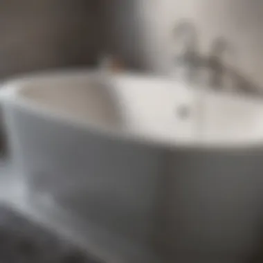 Demonstration of gentle cleaning technique on bathtub surface