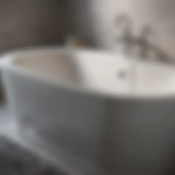 Demonstration of gentle cleaning technique on bathtub surface