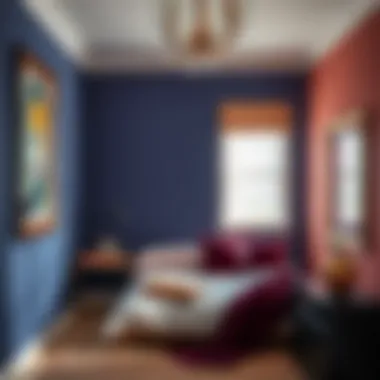 Small bedroom featuring a bold accent wall