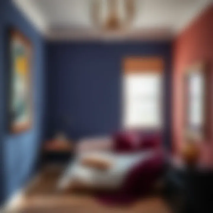 Small bedroom featuring a bold accent wall