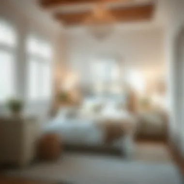 Cozy small bedroom with a light color palette