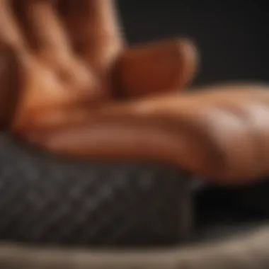 Close-up of ergonomic features in a luxurious chair and ottoman.