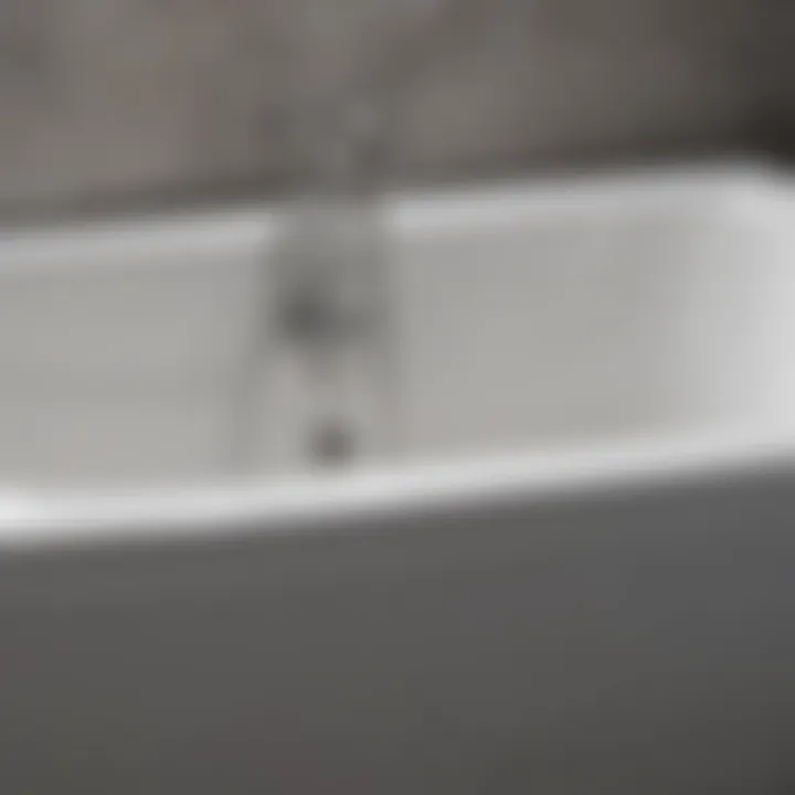 Close-up of the surface material of the American Standard 54 bathtub demonstrating quality