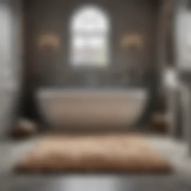 Plush Bath Mat Enhancing Bathroom Elegance Elegant bathroom featuring a plush bath mat
