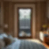 Stylish Screen Door for a Cat-Friendly Bedroom Elegant screen door design that complements bedroom aesthetics