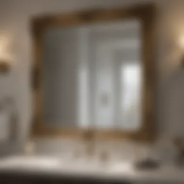 Close-up of high-quality materials used in a bathroom mirror frame