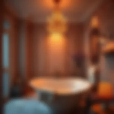 Creating a Cozy Ambiance with Radiant Heat Lighting A cozy bathroom ambiance created by the soft glow of a radiant heat lamp