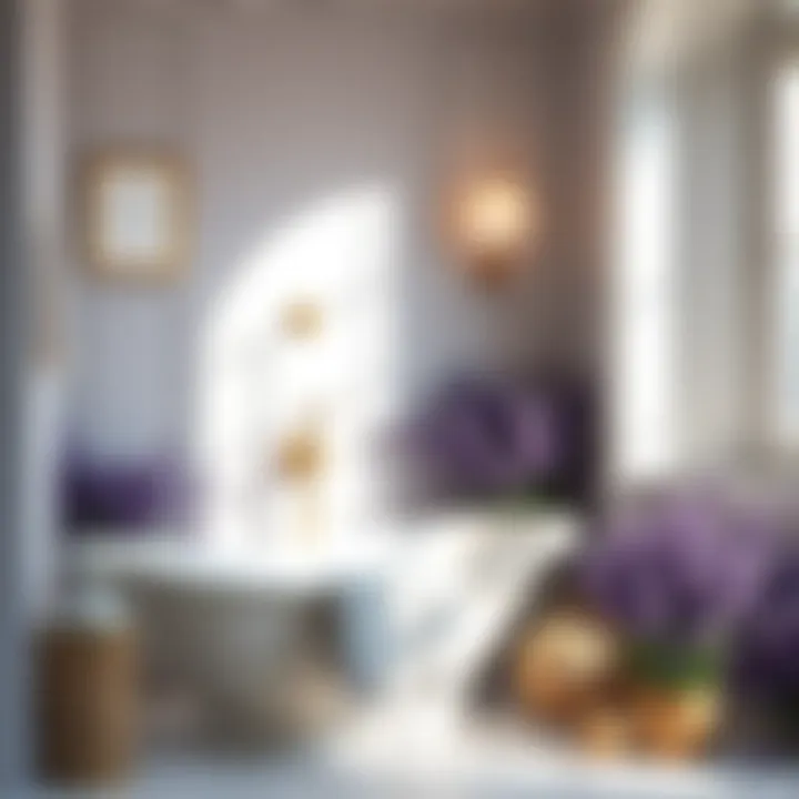 Elegant lavender bathroom decor elements