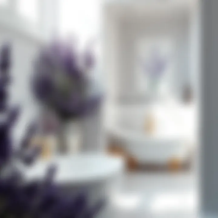 Luxurious lavender materials for bathroom interiors