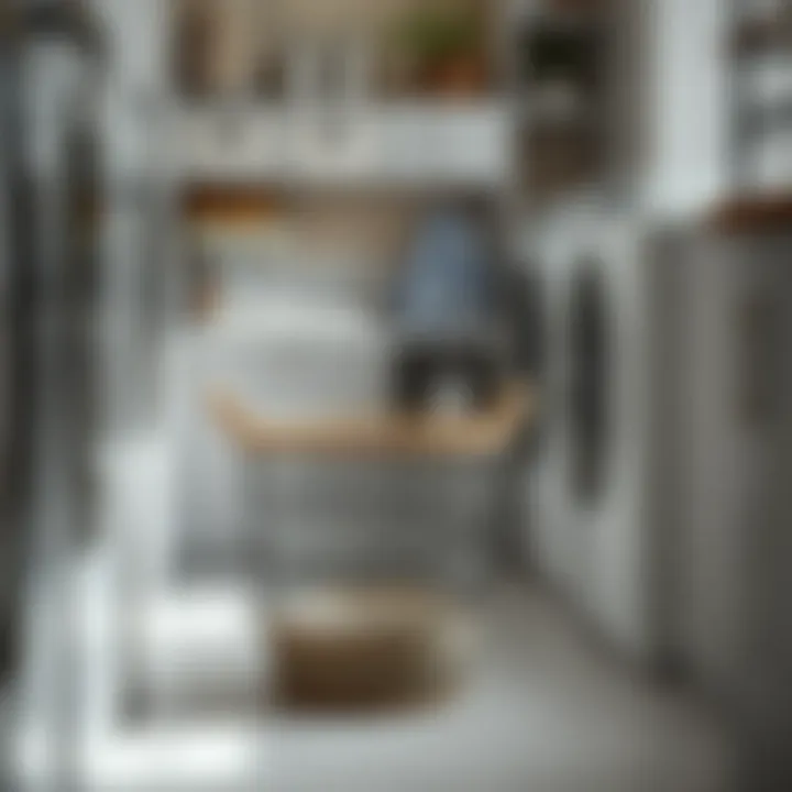 Elegant Design in Domestic Spaces Elegant curved laundry basket in a modern laundry room