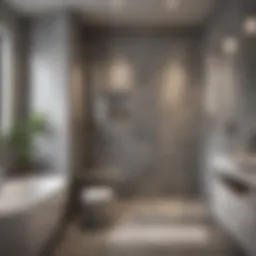 Modern accessible bathroom design featuring grab bars and a roll-in shower