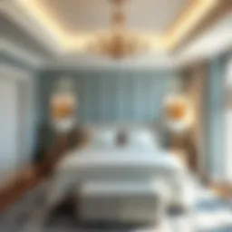 Elegant small bedroom with calming color palette