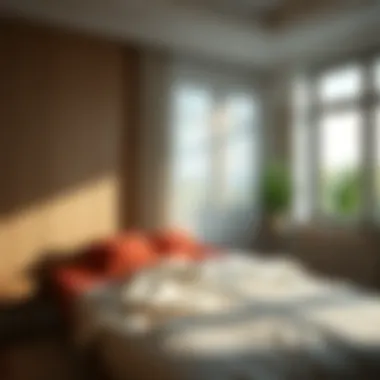Soft lighting creating a serene bedroom atmosphere