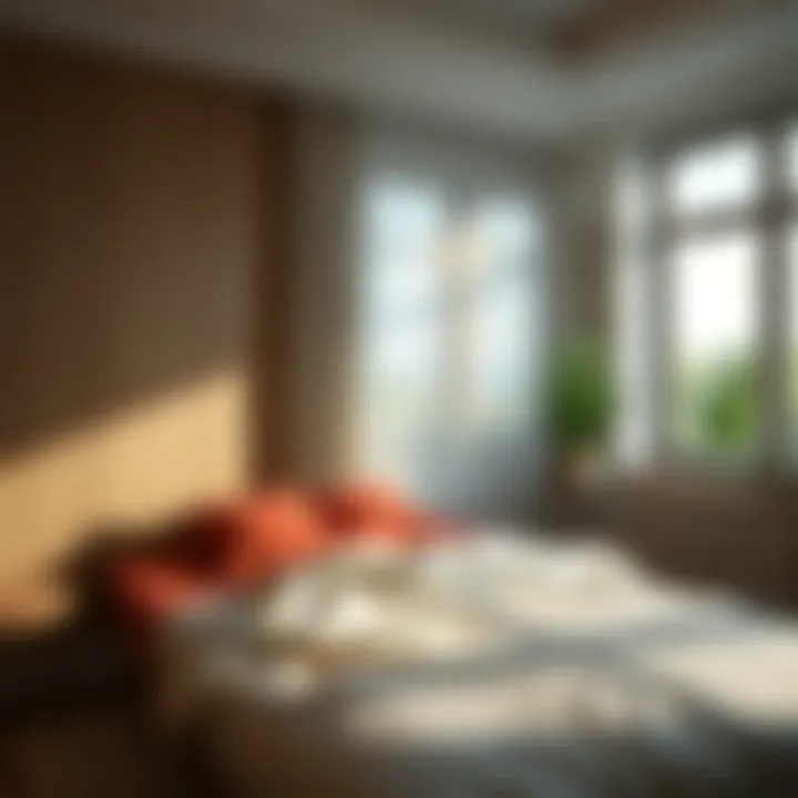 Soft lighting creating a serene bedroom atmosphere