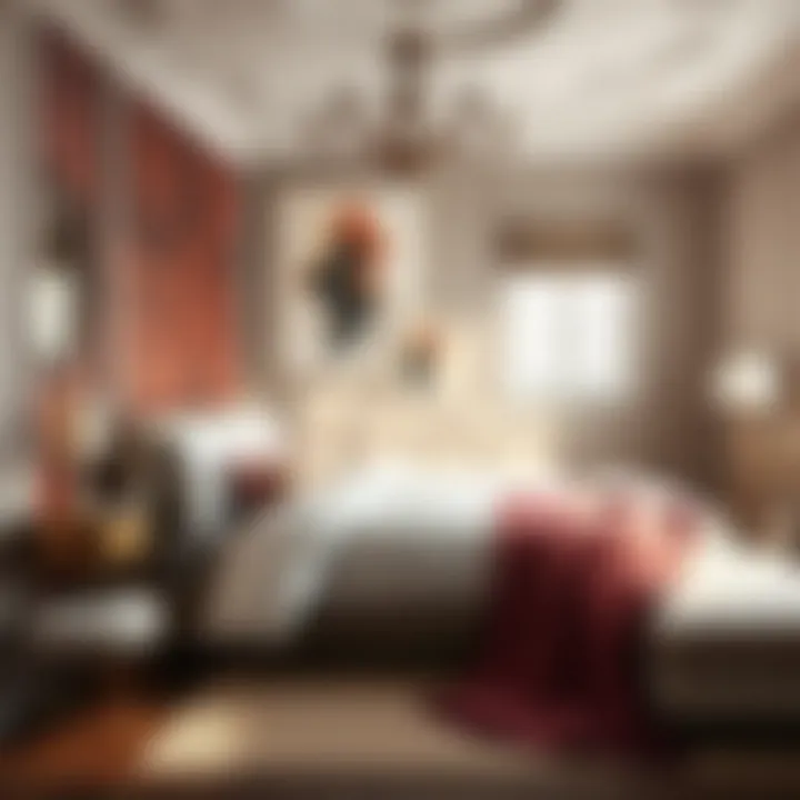 Creating Your Mood Board Mood board created for bedroom design with color palettes and fabric swatches